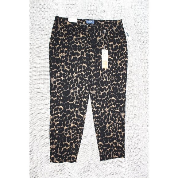 NWT Old Navy Relaxed Mid-Rise Harper Women Trousers Stovepipe size 12 Leopard - Picture 6 of 12